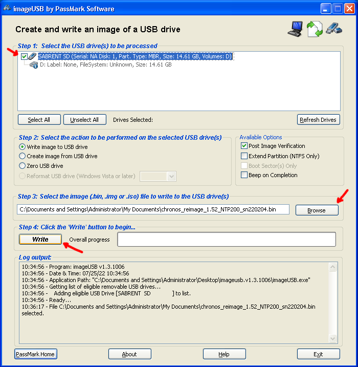 imageUSB setup